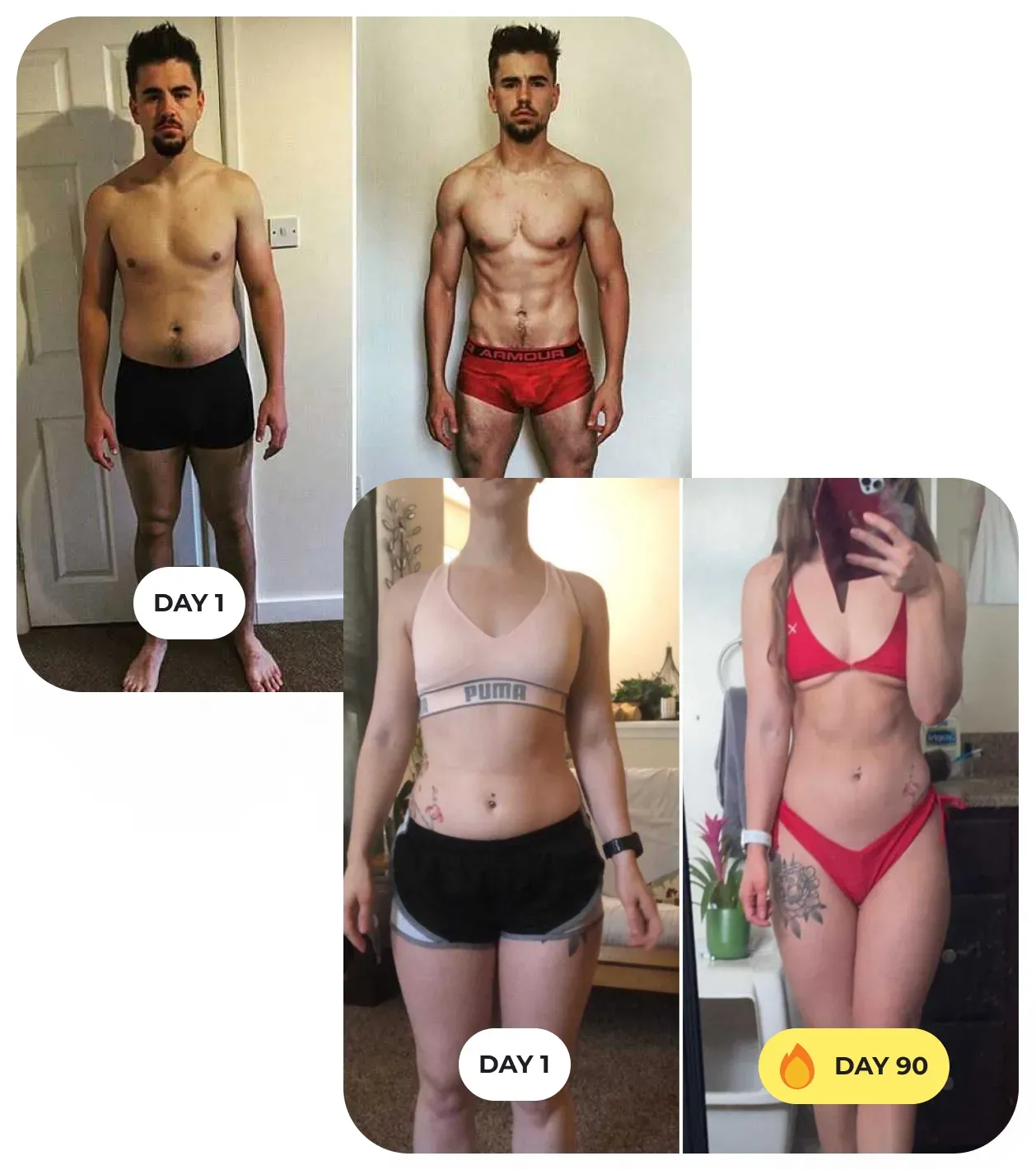 Weight loss before and after transformation photos